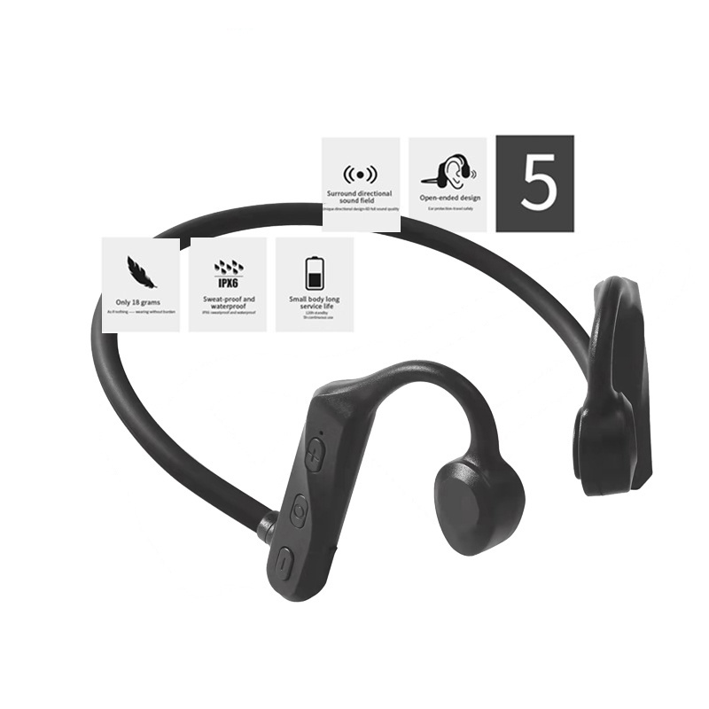 TWS Wireless Earphone Headset Bluetooth 5.0 Tahan Air Headset In-ear Stereo konduksi tulang