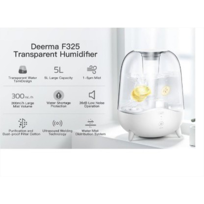 DEERMA F325 AIR HUMIDIFIER TRANSPARENT AROMA DIFFUSER 5L