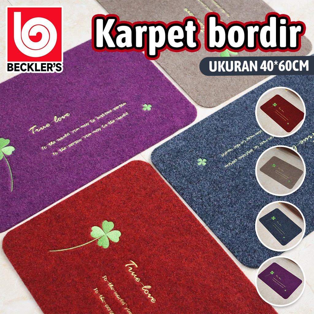 Keset Design Bordir Rumah Anti Slip / Keset Kaki Bordir  Anti Slip UK 40X60CM