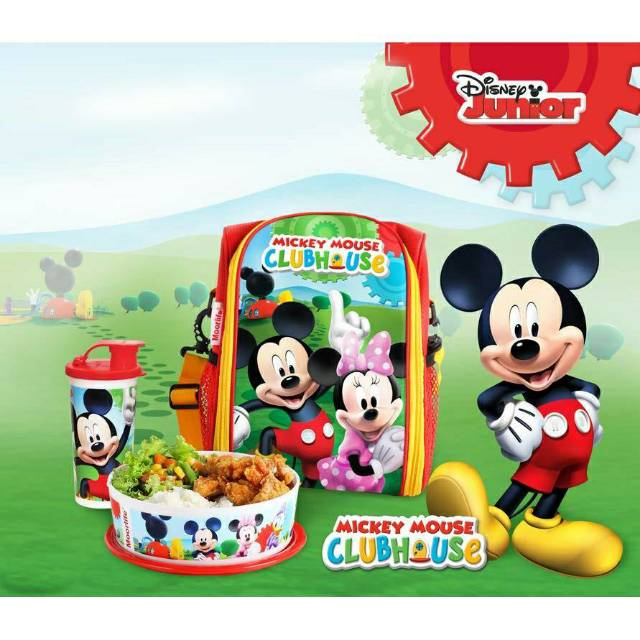 Moorlife Mickey & Friends GTS lunch box set (bekal makan anak/tas mickey) - ECER