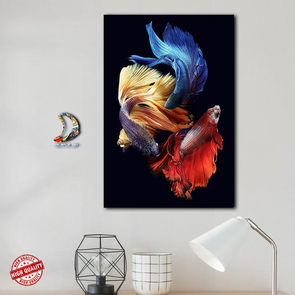 Hiasan Dinding Ikan Cupang / Hiasan Dinding Ikan Hias / Poster Ikan Cupang / Dekorasi Ikan Cupang