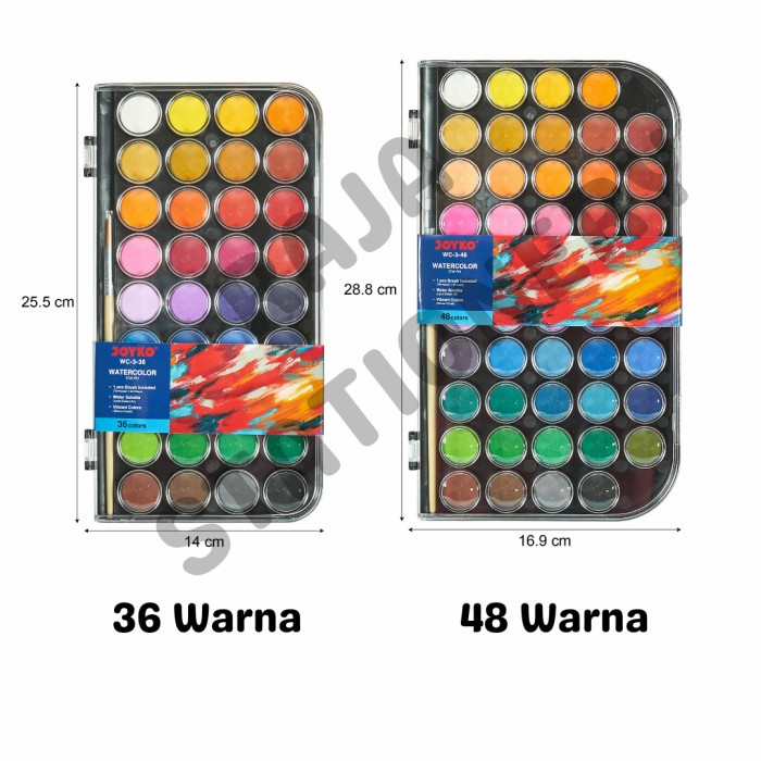 

air-cat- joyko watercolor set cat air joyko lukis watercolour 36 48 warna wc-3 - 36 warna -cat-air.