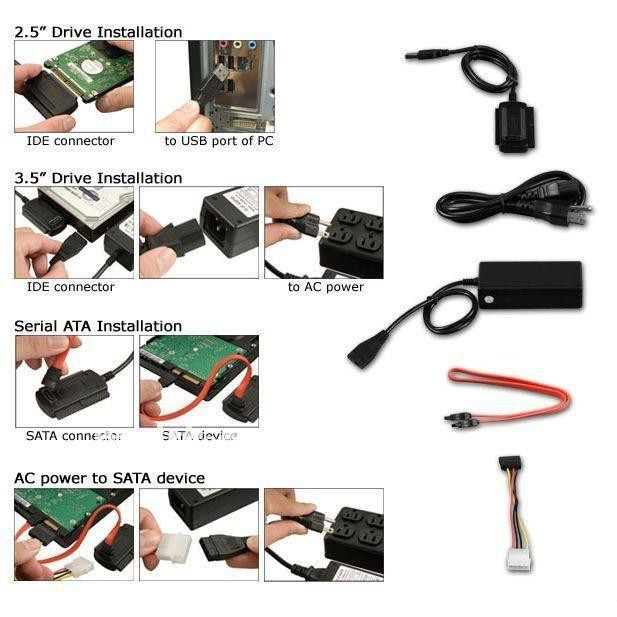 Konektor USB TO IDE SATA CABLE WITH ADAPTOR R-DRIVER III