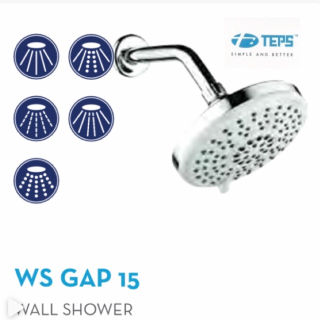 TEPS Ws Gap 15 Shower Tembok / Wall Shower