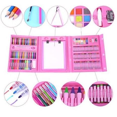 

(TERPERCAYA) 208 Pcs Watercolor Menggambar Seni Marker Sikat Pena Set Anak Lukisan Seni Set Alat Anak-anak untuk Gift Set Alat Tulis Kantor
