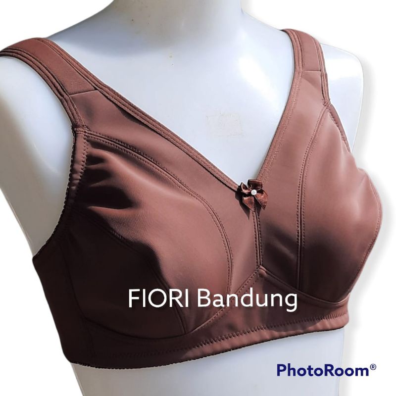 FIORI Bra FEBANI Dark Coffee  | Bra Tanpa Kawat Tanpa Busa Kait 3 | Bra Tali Lebar | Dark Coffee