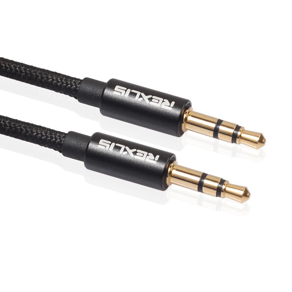 Rexus Kabel Audio AUX Jack 3.5mm Male Ke Male Lapis Emas untuk Speaker Stereo