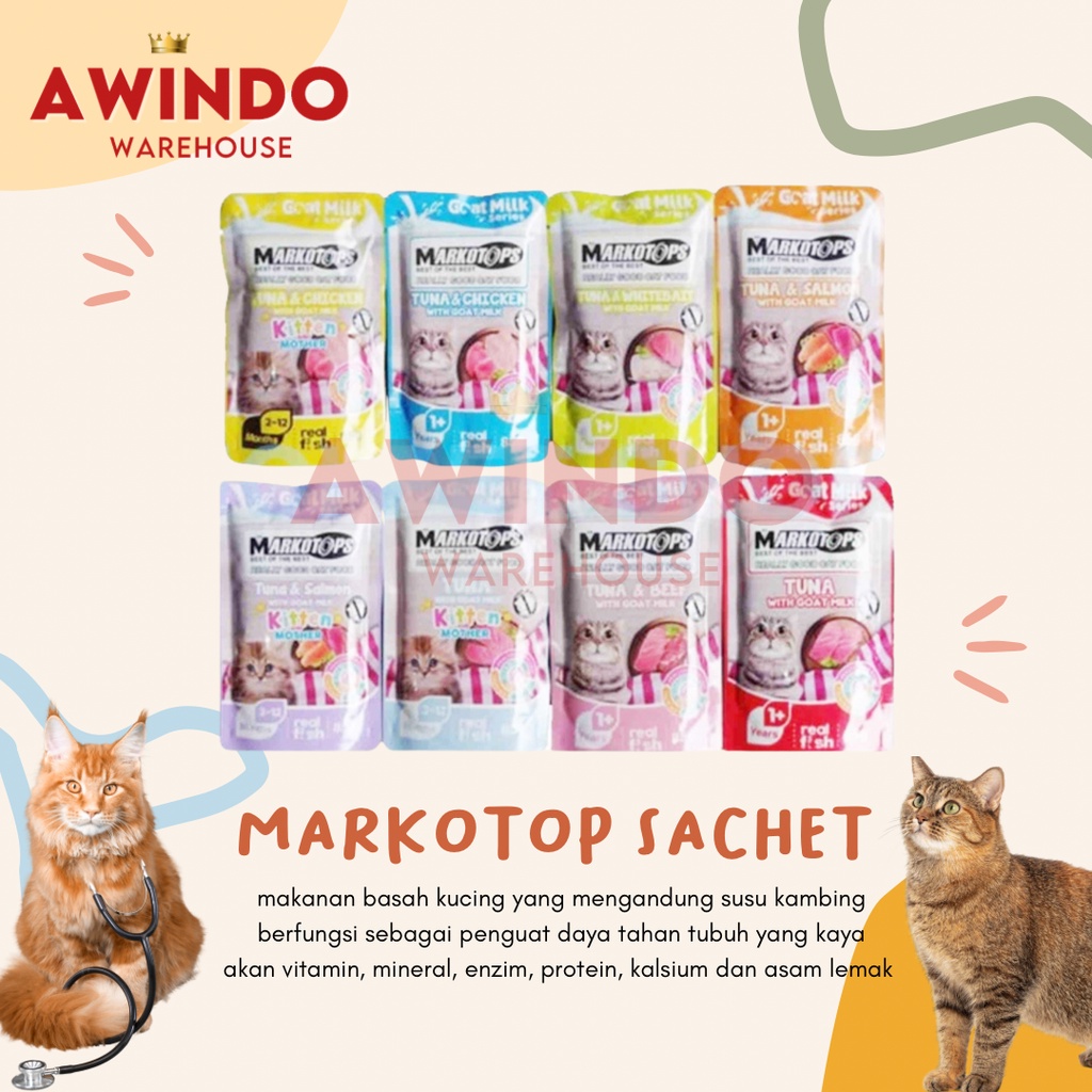 MARKOTOPS SACHET - Makanan Basah Kucing Markotop Pouch Adult Kitten Cat Food 85gr