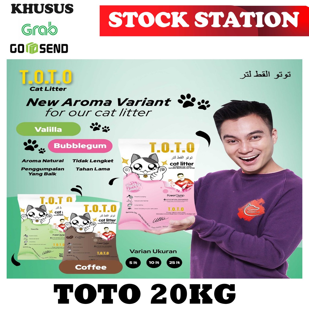 Pasir Kucing Gumpal Wangi TOTO 20kg (G/G)