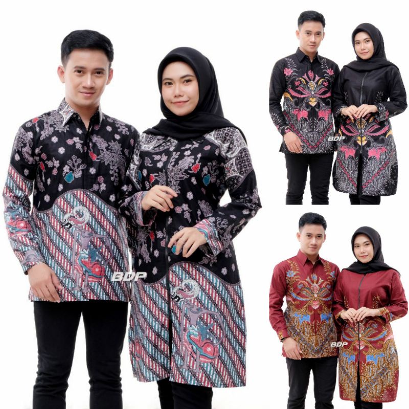 BAJU BATIK COUPLE COUPEL TUNIK KEMEJA SARIMBIT PASANGAN KAPELAN SERAGAM KERJA KAPEL PREMIUM TERBARU