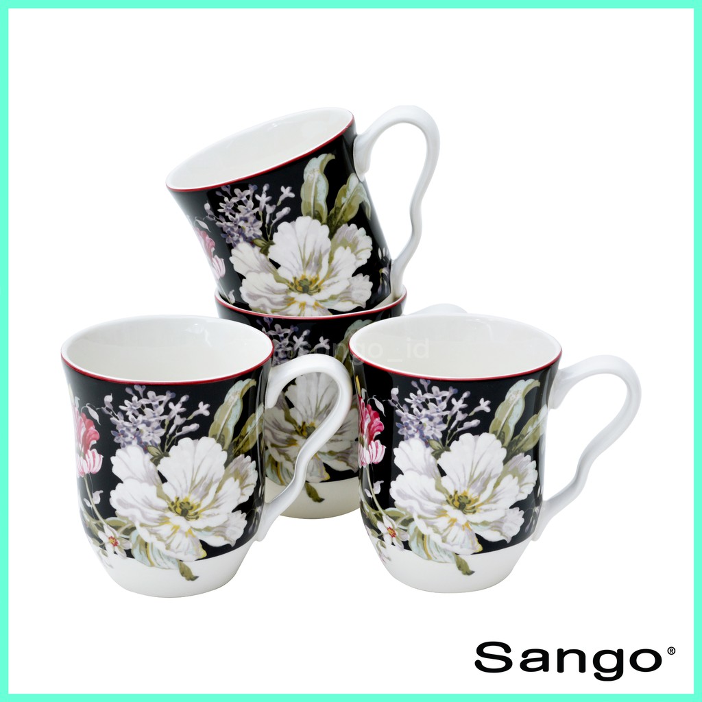  SANGO  Set Mug Gisella Black Isi 4 Shopee Indonesia