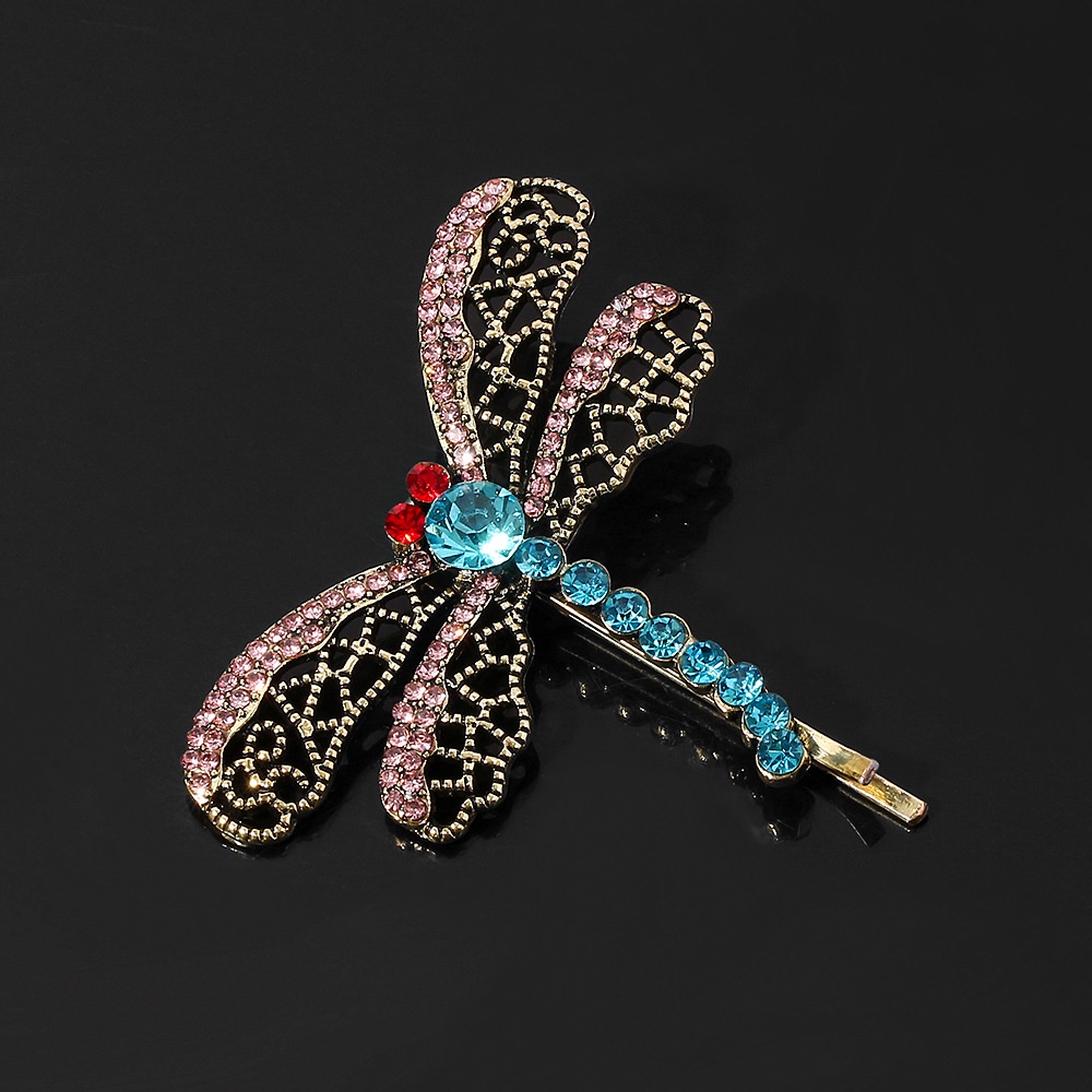 Retro Fashion Crystal Butterfly Hair Clip Premium alloy Jepit Rambut Kupu-Kupu Biru Aksesoris Rambut Wanita Lucu