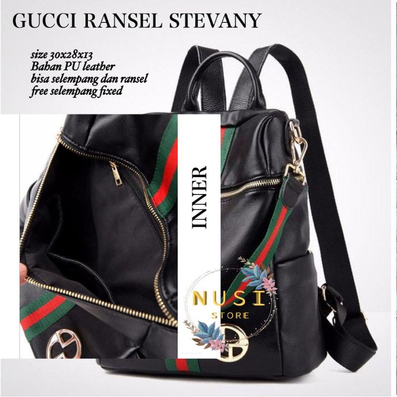 Tas Gucci Ransel Steffany ORIGINAL sz 30*28*13 model super UNIK, bisa selempang bisa ransel