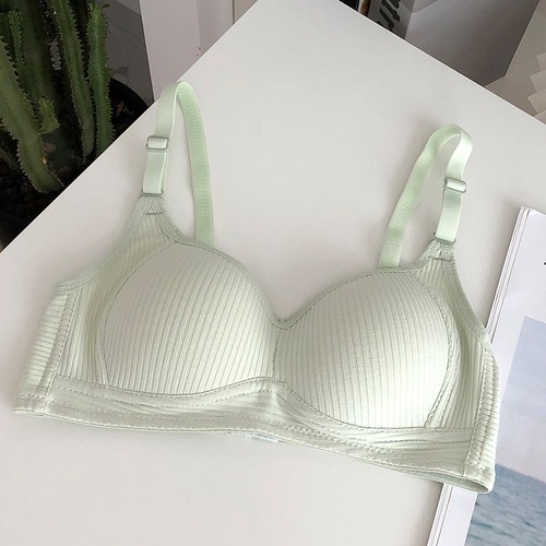 【 Bra Mall 】BM-047 Bra Tanpa Kawat Anti Kendur Bahan Katun Untuk Wanita-Hijau