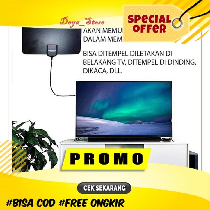 Antena Tv Indoor Digital Original Taffware Intra Anthena Tivi Tempel Dinding Indor Super Jernih Led 