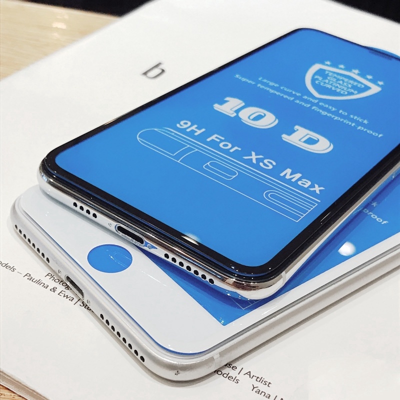 Tempered Glass 10d Anti Sidik Jari Untuk Iphone 12 Pro Max 11 Pro Max Xs Xr X 8 7 6 6s 8plus