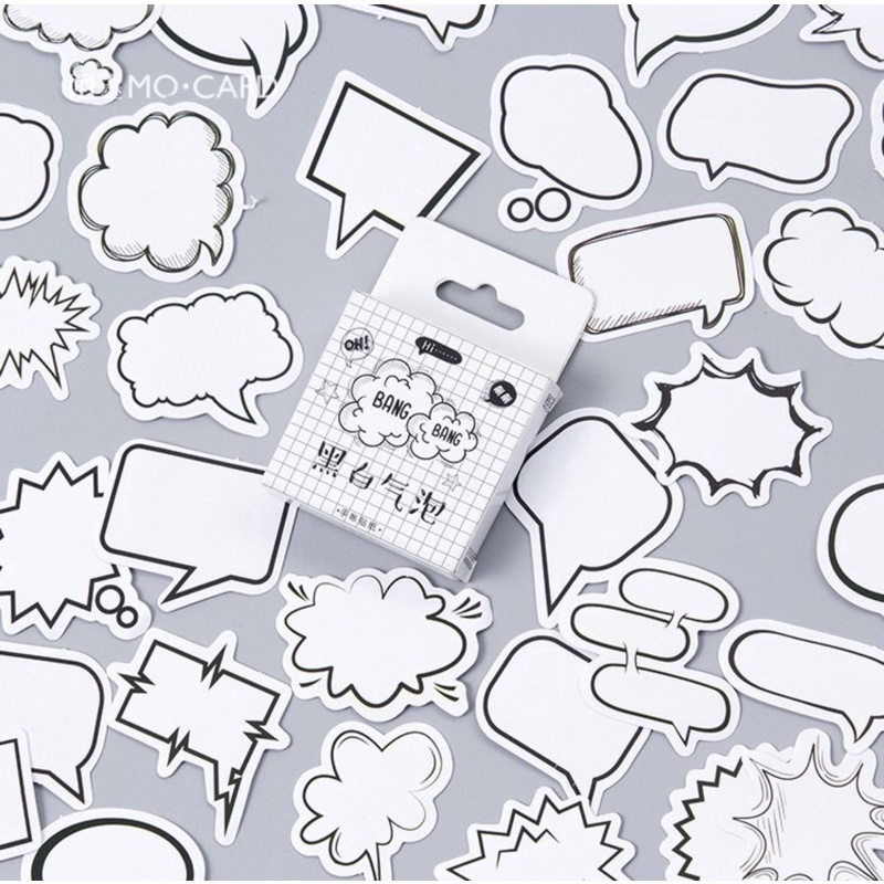 (45 PCS) STICKER AESTHETIC CUTE BOX STIKER LUCU MURAH BINATANG ORANG BUNGA SCRAPBOOK STIKER HP-Bubble