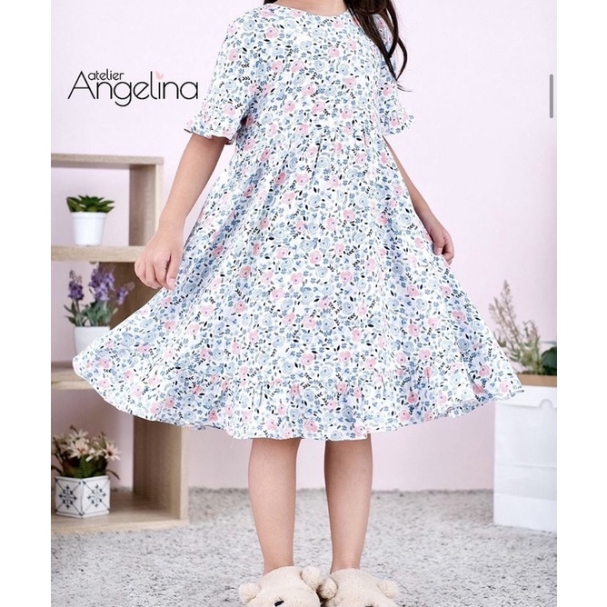 Little Elsa Rosetta White Atelier Angelina size 6-8 tahun