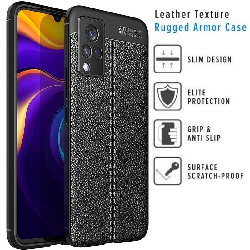 Auto Focus Vivo Y15S V23E V21 4G Leather Soft Case AUTOFOCUS Motif Kulit Jeruk