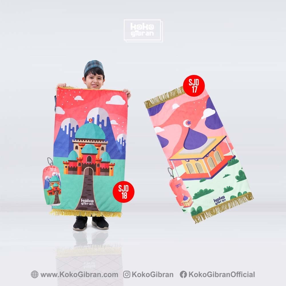 Sajadah Custom Nama -Sejadah Nama - Sajadah Anak Perempuan - Sajadah Anak Karakter - Sajadah Printing Koko Gibran-2