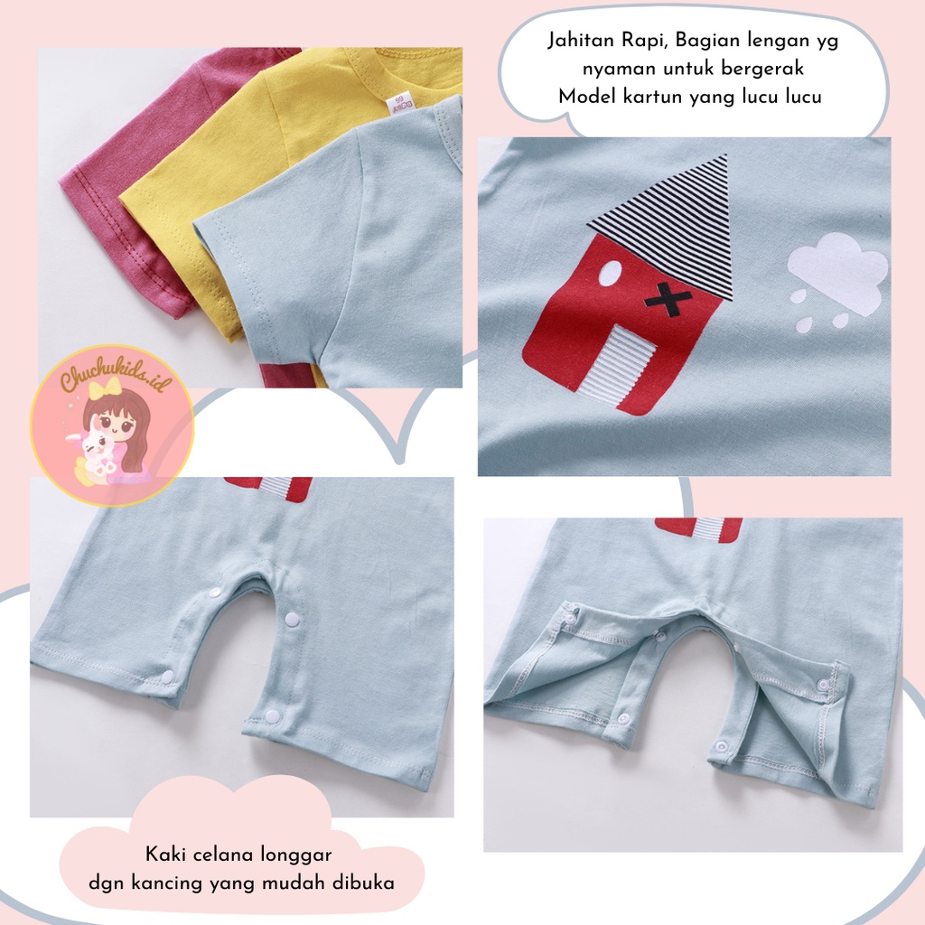 Jumper bayi 0-6 bulan / Jumper pendek bayi / jumper lucu import baju bayi kaos bayi kartun