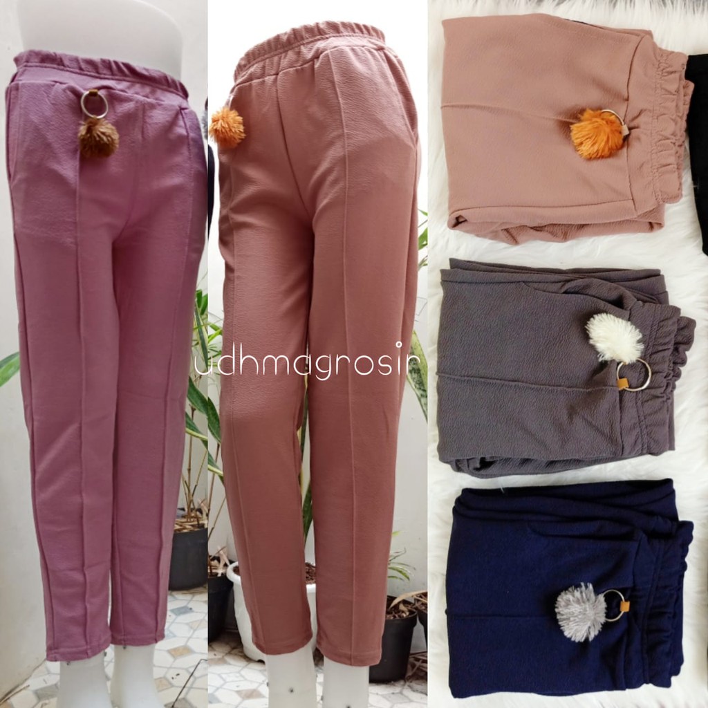 POM POM Cut Pants / Pompom Luna Pencil Strech / Baggy Celana Cubit