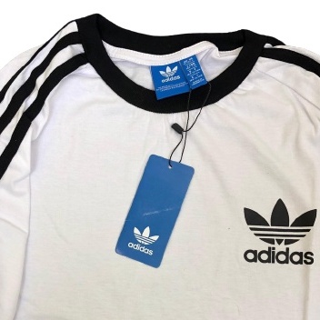 Kaos Adidas Retro Stripe CLFN White Size M L XL Premium