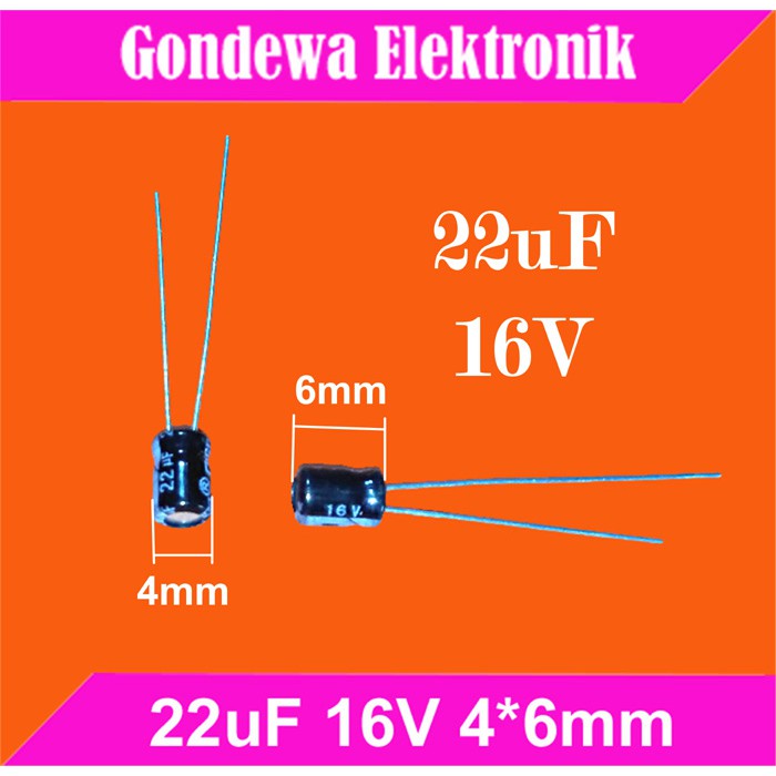 Capasitor elektrolit 22uF 16V