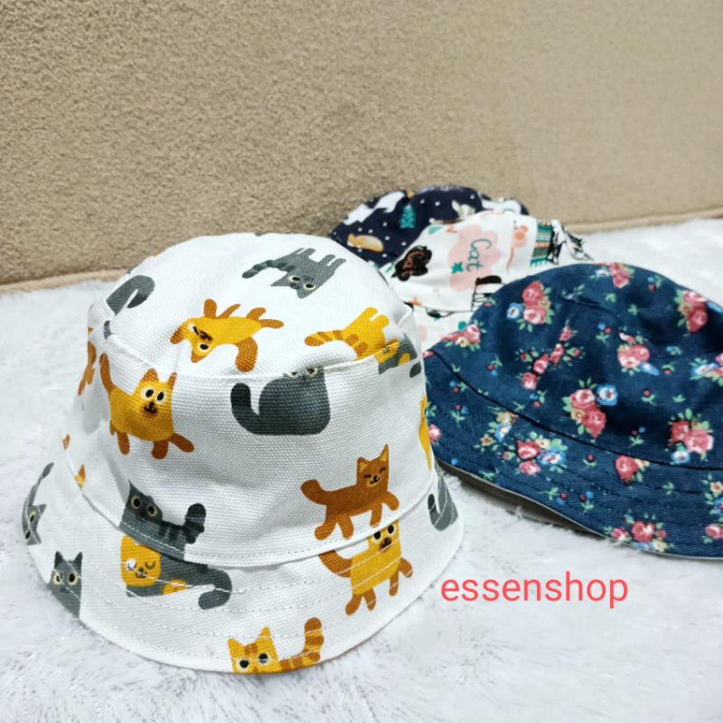 topi anak Bucket Hat Bayi anak bahan canvas