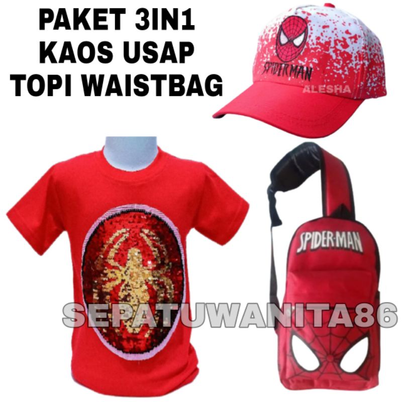 Kaos Spidrmaan Led Kaos usap baju anak laki laki baju super hero