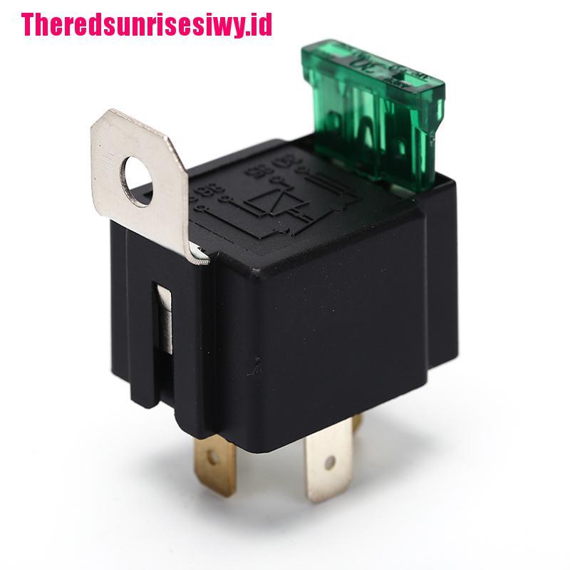 【Theredsunrisesiwy.id】1pc Waterproof prewired 4pin car relay harness holders 40A/12V with relay socket