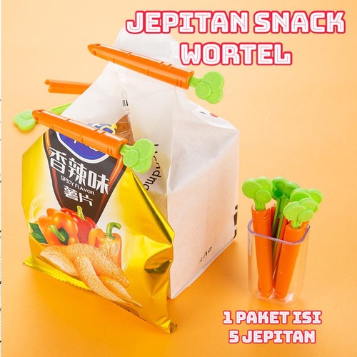 KLIP JEPITAN KEMASAN MAKANAN WORTEL 1PC 5PCS SNACK SEALING CLIP CARROT TEMPELAN MAGNET KULKAS PENJEPIT  Jepitan Plastik Snack Klip Carrot Wortel isi 5 Pcs Holder Magnet Penjepit Makanan Wortel klip roti jepitan untuk snack jepitan snack jepit buah