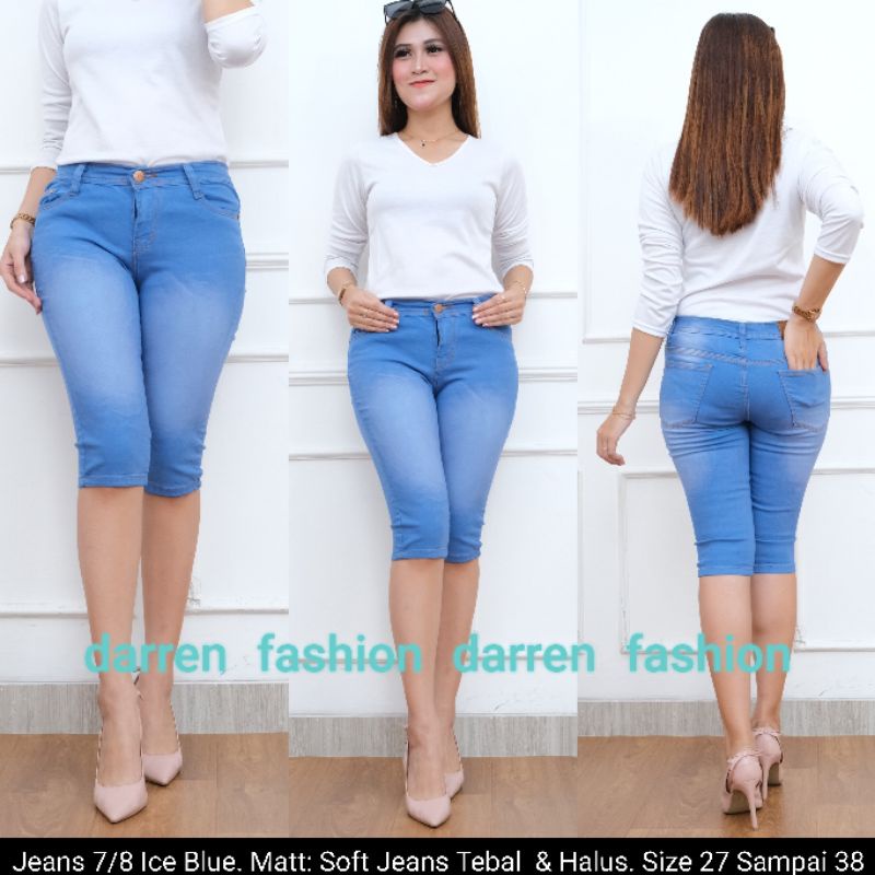 CELANA SOFT JEANS 7/8 WANITA ICE BLUE