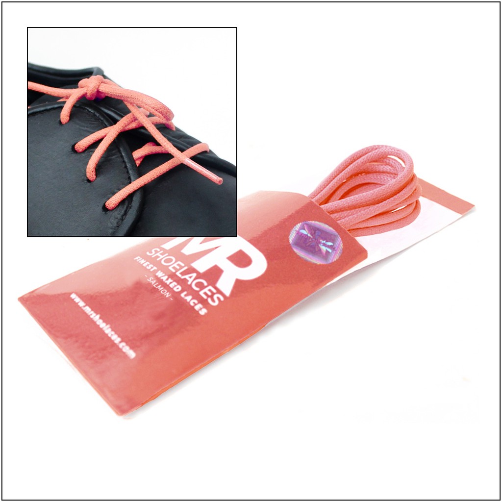 MR Shoelaces RD40 Salmon (Salem) Tali Sepatu Lilin 2-3mm Bulat Round 50cm 60cm 70cm 80cm 90cm 100cm 120cm 150cm (Waxed Laces) - Premium Shoelace