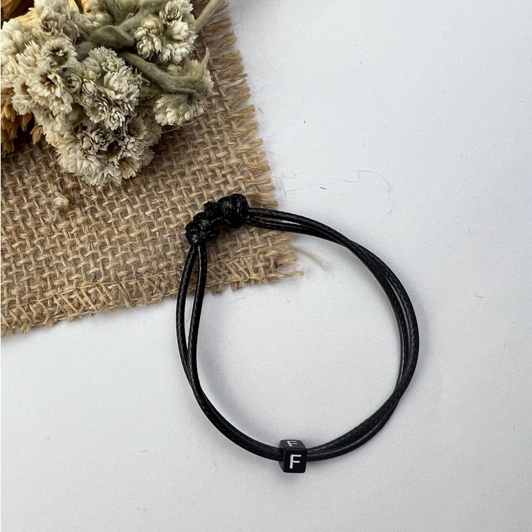 [GROSIR TERMURAH!] GELANG INISIAL HURUF DADU TALI SATIN / KOREA DAN GELANG POLOS-GELANG F