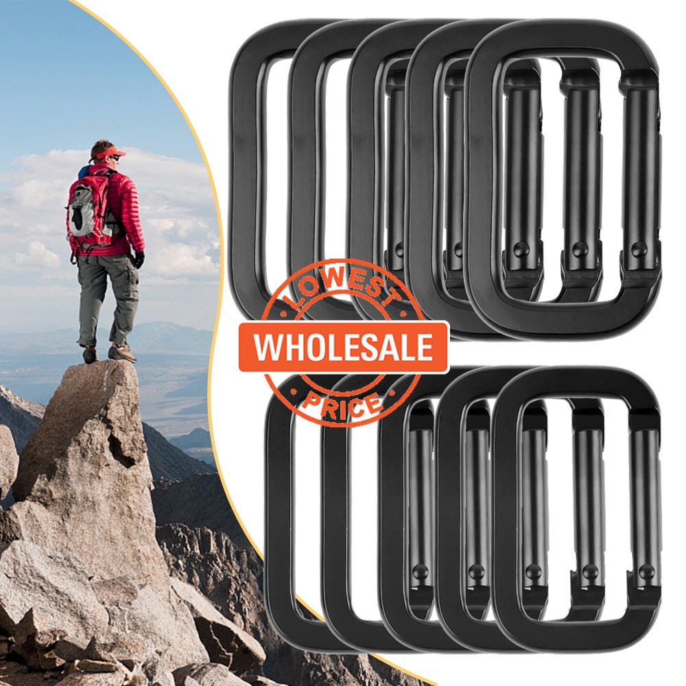 [Harga Grosir]Gantungan Kunci Carabiner Multifungsi Bentuk Kotak / Ikan / S Portable Tahan Lama Untuk Outdoor / Camping / Hiking/Hot Sale