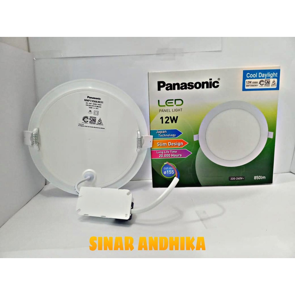 LAMPU LED PANEL BULAT DOWNLIGHT (SLIM) PANASONIC 12 WATT NNP 73566/NNP 73556