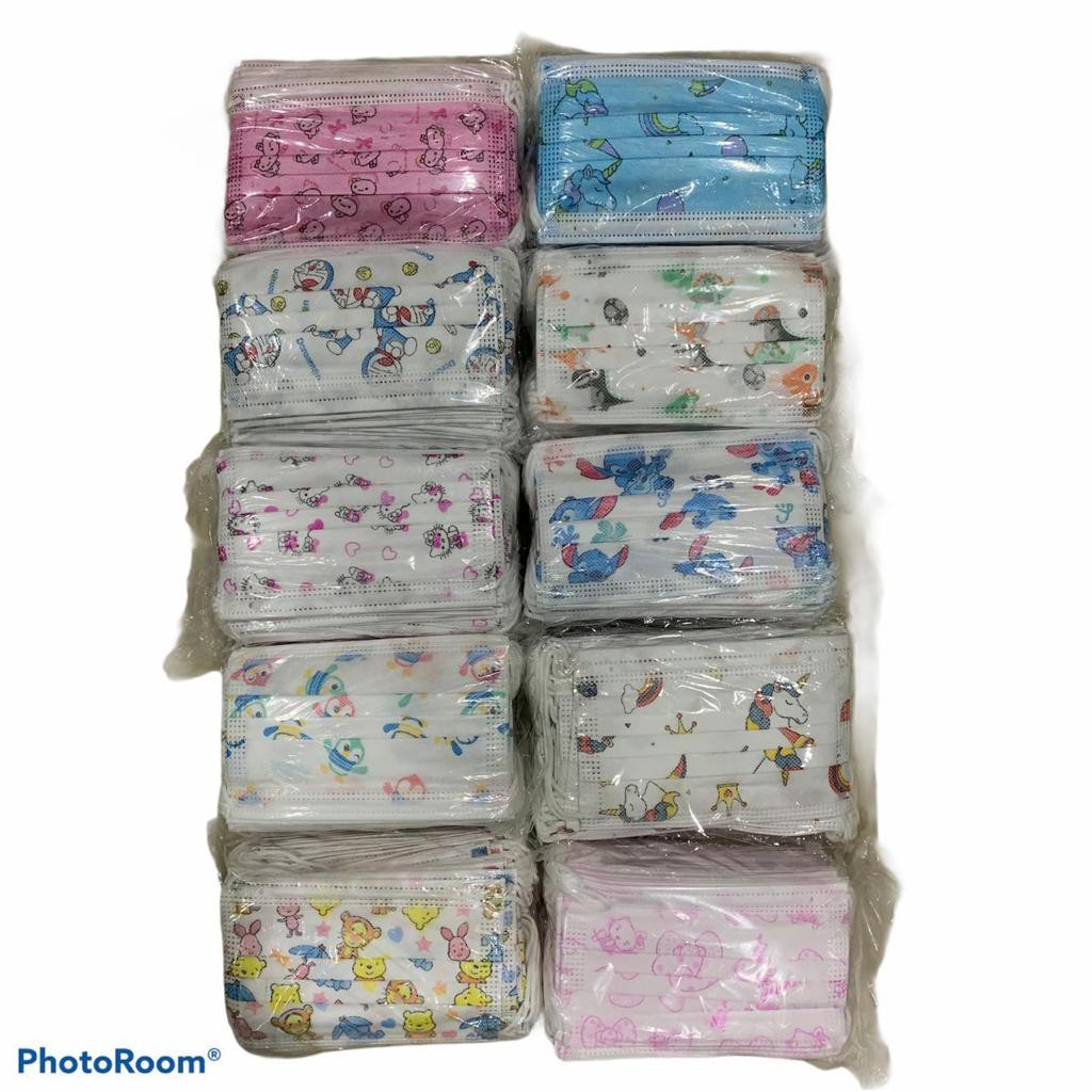 Masker Anak 3Ply Earloop Disposable Mask isi 50pcs - Random Colour