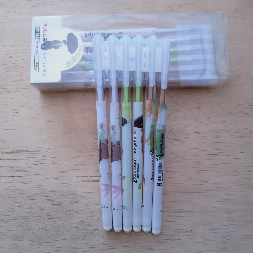 

Pen / Pulpen / Ballpen Hitam Gel AIGOU AG698