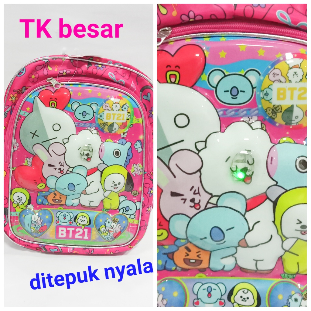 Tas anak BT21 karakter cartoon BTS murah gambar timbul 3D - ransel kpop korea army kids Bangtan Boys