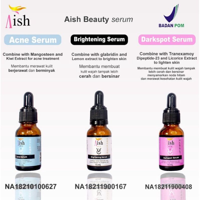 AISH SERUM KOREA 5 PCS ( BEBAS PILIH VARIANT SERTAKAN DICATATAN )