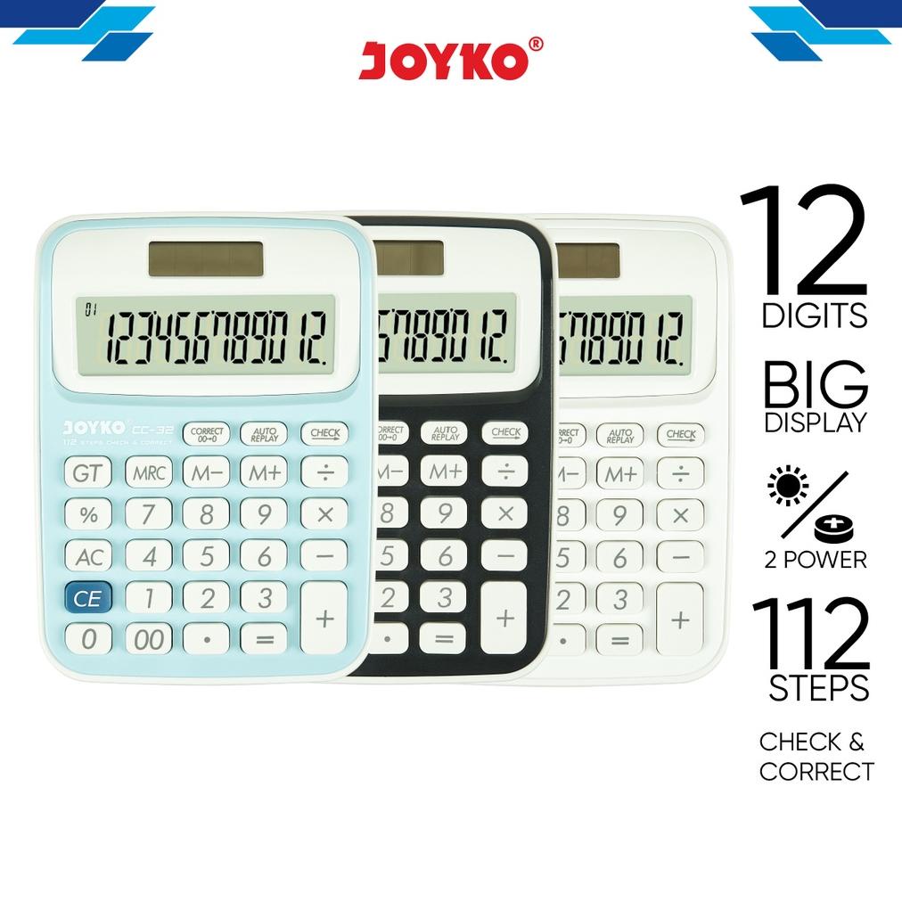 

((BISA COD)) Calculator Kalkulator Joyko CC-32 12 Digits Check Correct