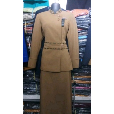 Seragam Princessfa / Seragam PNS / Seragam Pemda / Baju Pemda / Baju Pemda Wanita / Baju Keki Tua / Baju khaki tua / Seragam PNS keki tua / Seragam Khaki Tua / Khaki Tua Rok A / Baju PNS ASN / Baju Kerja / Baju PDH Pemda / Baju Guru