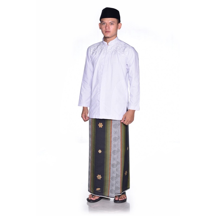 Sarung - Sarung Atlas Jacquard Songket Hitam Abu