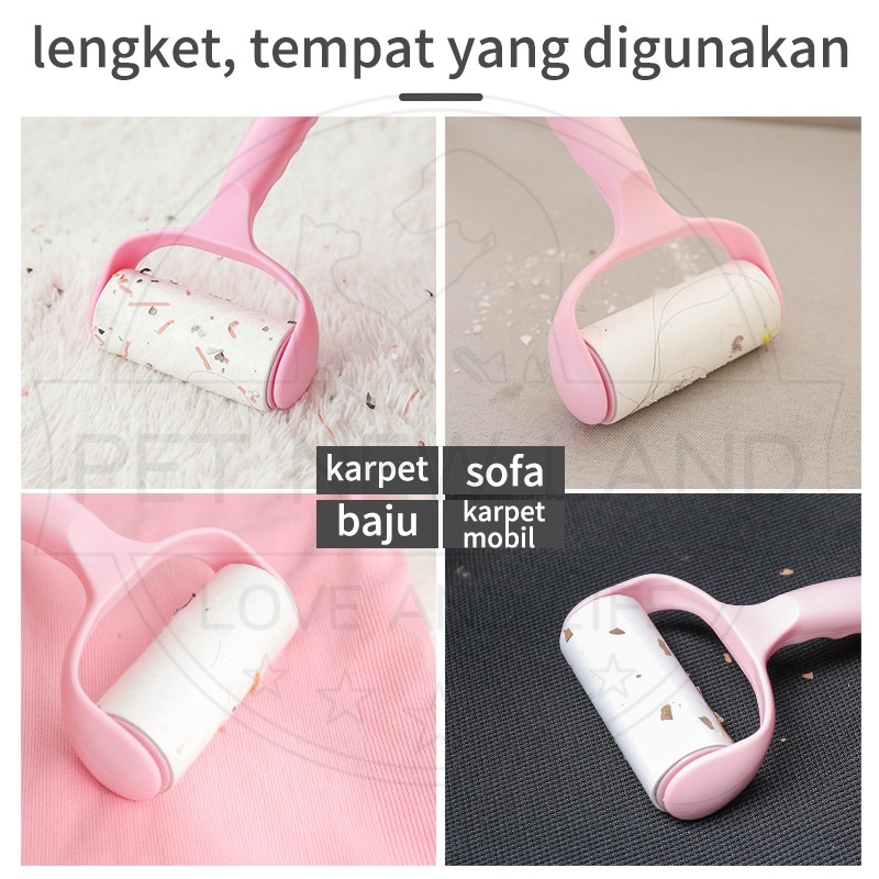 Roll Sticky Roll Pembersih Bulu Kucing Debu Di baju Pakaian Roller Dust Remover Persediaan Hewan Peliharaan