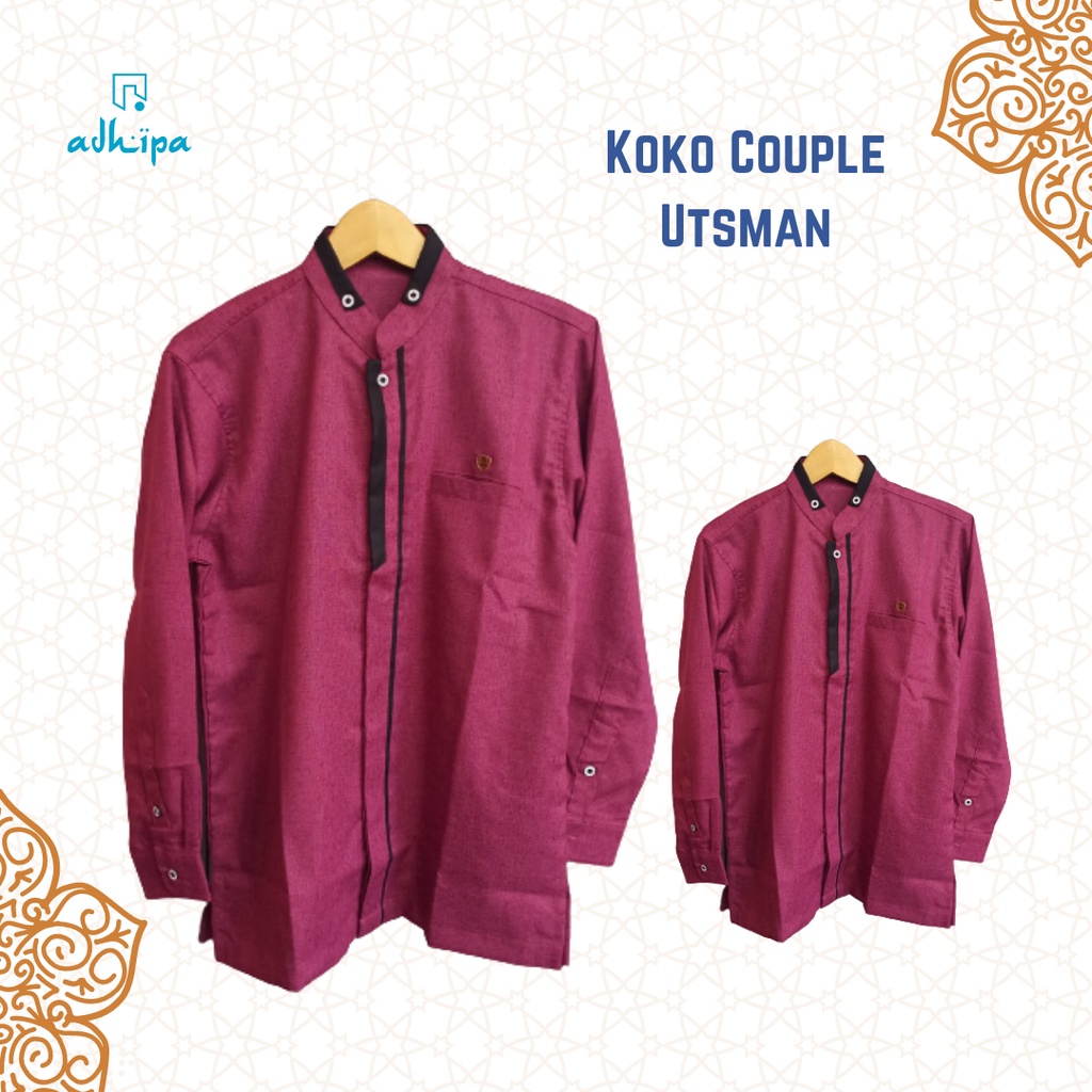 Koko Couple Utsman Ayah Anak by Adhipa lengan panjang warna Ungu Burgundy