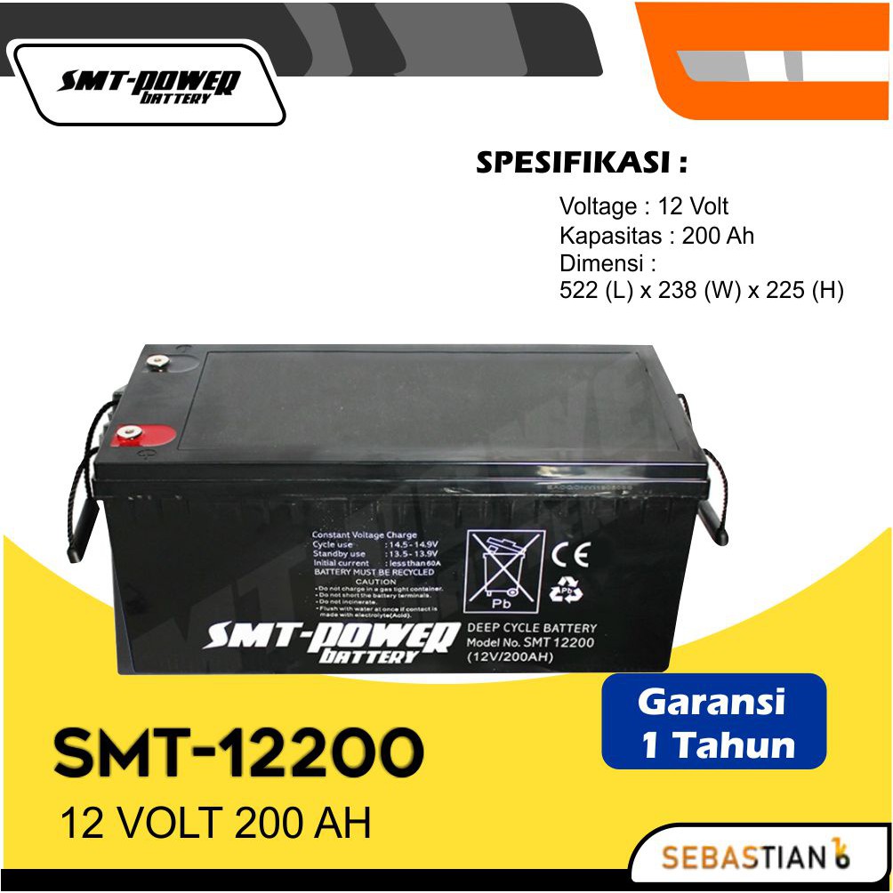 Aki Kering UPS 12V 200Ah Samoto Baterai Sepeda Listrik 12Volt 200Ah