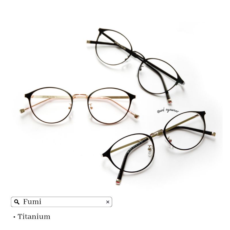 Kacamata FUMI Kacamata Titanium kacamata cat eye bulat