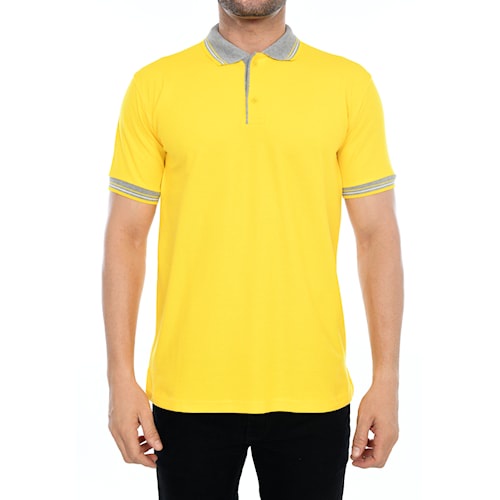 Atasan Baju Kaos Polo Pria Cowo Cowok Cewe Cewek Wanita Perempuan Tangan Lengan Pendek Unisex Kuning
