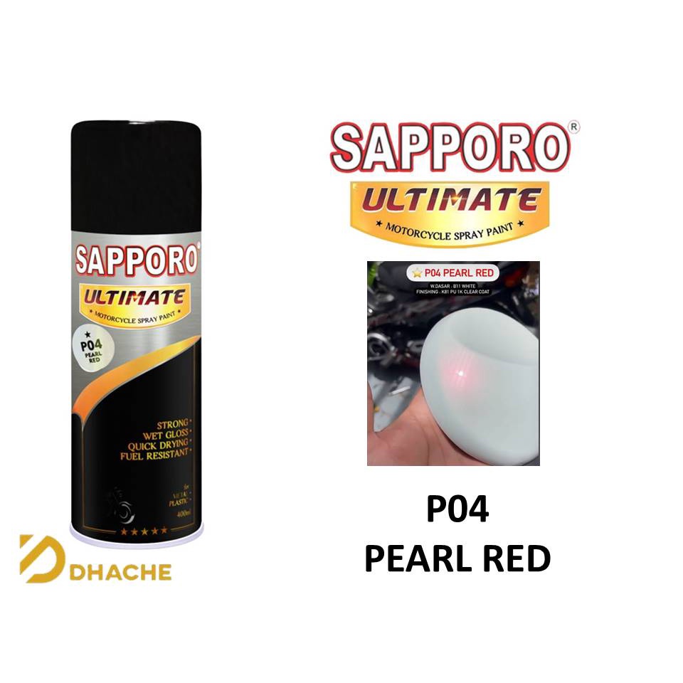 Sapporo Ultimate P04 Pearl Red Pearl Series / Cat Spray Semprot Aerosol Terbaik